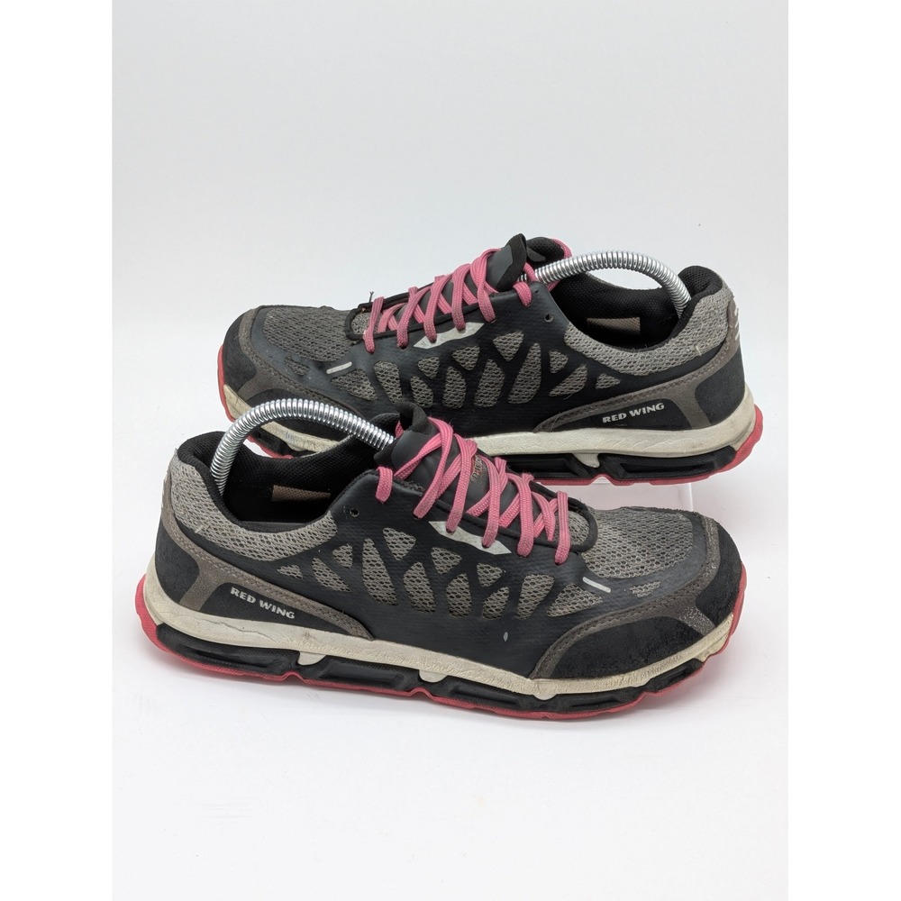 Red Wing Women's Steel Toe Work Shoes Gray Pink Lace Up Safety Size 9 EH